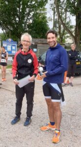 David Hatfield-Shaw was the first male back to do all three legs in a time of 1:39:46